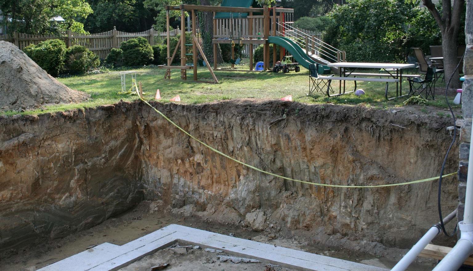 excavation below adjoining foundations